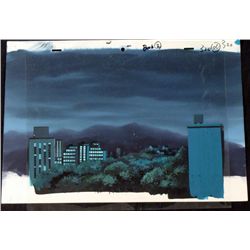 Original Background Peaceful Night Cel Animation Art