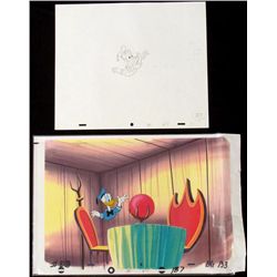 Donald Duck Animation Cel Original Drawing Background