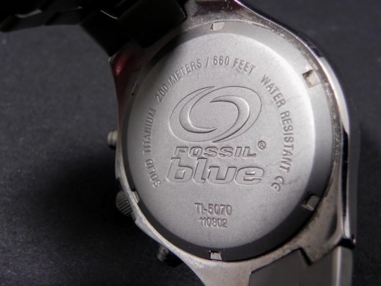 Fossil Blue TI5070 Titanium Mens Chronograph Watch