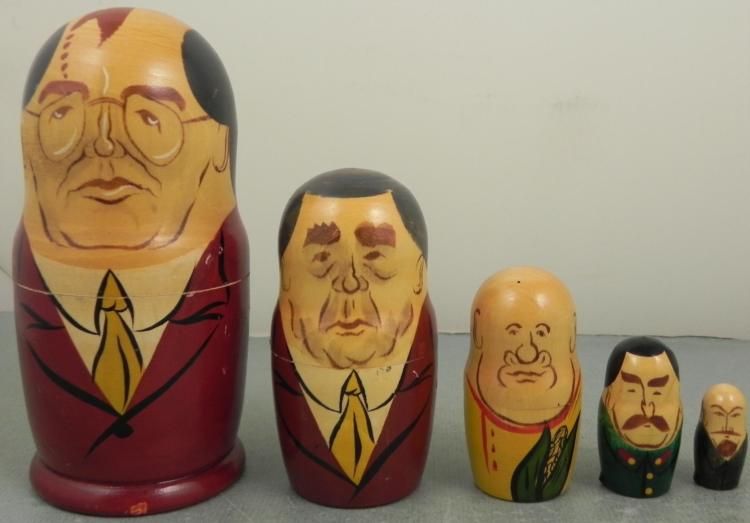 5 Pc Russian Leaders Nesting Doll Set LeninGorbachev