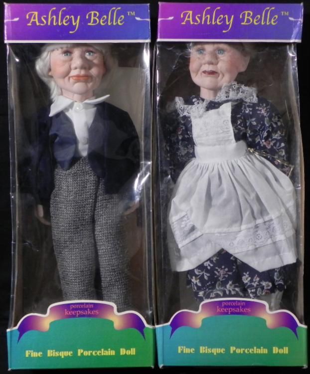 New Old Stock Vintage Bisque Grandma /& Grandpa Dolls 6 1//2/" Tall original box