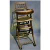 Image 1 : A childs Edwardian beechwood metamorphic high chair with bobbin turned decoration