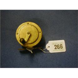 A 19th/20th Century brass fishing reel 2 1/2 