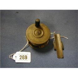 A 19th Century brass fishing reel (requires some attention) 2 1/2 