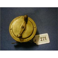 A 19th/20th Century brass fishing reel by Milbio