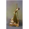 Image 1 : An Art Deco spelter and "ivory" table lamp of a dancing girl 12"