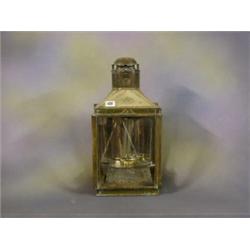 A 19th Century brass rectangular ships lantern by Rulpitt & Sons Birmingham marked C&M 1899 19"