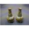 A pair of Doulton club shaped salt glazed vases with floral decoration, the bases marked Doulton