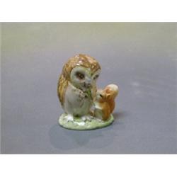 A Beswick Beatrix Potter figure "The Old Brown Owl", the base with brown stamp mark to the base