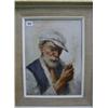 Image 1 : A 19th/20th Century oil painting on canvas "The Pipe Smoker" 15" x 11"