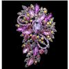 Image 1 : Unique Multicolor Swarovski Crystalv Floral Brooch / Pe