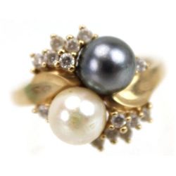 LADIES 14K YELLOW GOLD PEARL RING (ET1726)