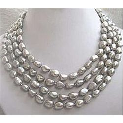 Sensational 8-9MM Natural Tahitian Gray Pearl Necklace