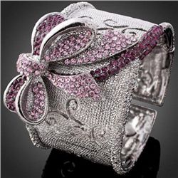 GT0522120037 Beautiful Pink Bow Crystal Bangle / Cuff B