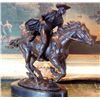 Image 2 : Commanding Bronze Sculpture Western Cowboy & Horse