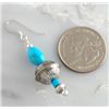 Image 2 : NAVAJO Native American Sterling Silver & Turquoise Dangle Earrings   1 15/16" Dangle