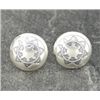 Image 1 : Sterling Silver Southwest Imprint Concho Mini Earrings