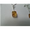 Image 2 : Sterling Silver & Amber Dangle Earrings  Native Indian Made  over 1.5"