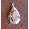 Image 1 : NAVAJO Sterling Silver & Mother of Pearl Pendant  1 1/8" x 3/4"  Made by Wilson. Signed and Stampled