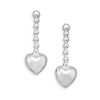 Image 1 : Bead Chain with Puffed Heart Post Earrings  Sterling Silver