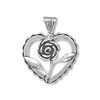 Image 1 : Sterling Silver Heart with Rose Charm    New!