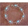 Image 1 : NAVAJO Sterling Silver & Turquoise Spider Design Link  Bracelet Native American Made 7"
