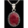 Image 1 : RUBY CORRUNDUM 33.36CTW STERLING SILVER PENDANT