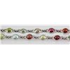 Image 2 : 16.56CT Multi-color Sapphire Silver Bezel Necklace 7.47