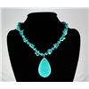 Image 1 : 340.00CTW 18in. BLUE TURQUOISE STERLING SILVER NECKLACE