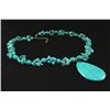 Image 2 : 340.00CTW 18in. BLUE TURQUOISE STERLING SILVER NECKLACE