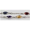 Image 3 : 35.10CT Multi Precious Gemstone Silver Bezel Necklace 1