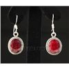 Image 1 : RUBY CORRUNDUM 29.90CTW SILVER HOOK EARRING