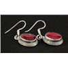 Image 2 : RUBY CORRUNDUM 29.90CTW SILVER HOOK EARRING