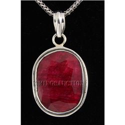 RUBY CORRUNDUM 38.94CTW STERLING SILVER PENDANT