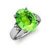 Image 1 : Peridot 6.00 ctw & Diamond Ring 14kt White Gold