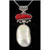 Image 1 : UNIQUE 15.28GRAMS MOTHER OF PEARL SILVER PENDANT