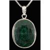 Image 1 : EMERALD BERYL 59.50CTW STERLING SILVER PENDANT