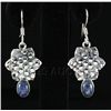 Image 1 : 1.70CT Cabochon Tanzanite Dangling .925 Earring 4.06g