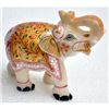 Image 1 : Marble UpTrunk Elephant w/ Gold Plated Design 4in.x5in.