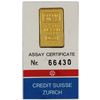 Image 1 : Fine Gold 2.5 g Assay Cert. No. 66430 Credit Suisse