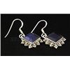 Image 2 : SAPPHIRE CORRUNDUM 30.02CTW SILVER HOOK EARRING