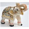 Image 1 : Marble UpTrunk Elephant w/ Gold Plated Design 5in.x6in.