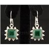 Image 1 : EMERALD BERYL 26.33CTW MINI SILVER HOOK EARRING