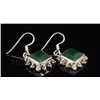 Image 2 : EMERALD BERYL 26.33CTW MINI SILVER HOOK EARRING