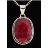 Image 1 : RUBY CORRUNDUM 38.01CTW STERLING SILVER PENDANT