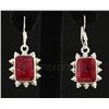 Image 1 : RUBY CORRUNDUM 34.82CTW SILVER HOOK EARRING