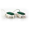 Image 2 : 44ctw Oval Emerald Silver Hook Earring