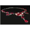 Image 2 : RUBY CORRUNDUM 79.98GRAMS SILVER STATEMENT NECKLACE