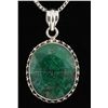 Image 1 : EMERALD BERYL 54.67CTW STERLING SILVER PENDANT