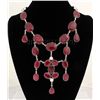 Image 1 : RUBY CORRUNDUM 132.50GRAMS SILVER STATEMENT NECKLACE